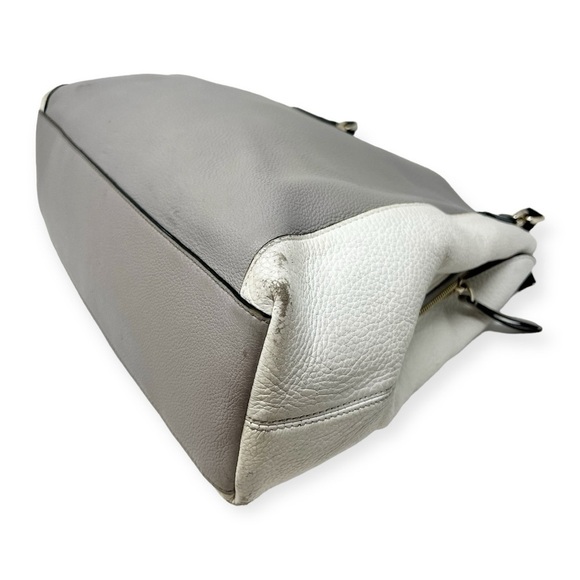 Kate Spade Off White, Black & Grey, Pebbled Leather Satchel Double Handle - Picture 13 of 15